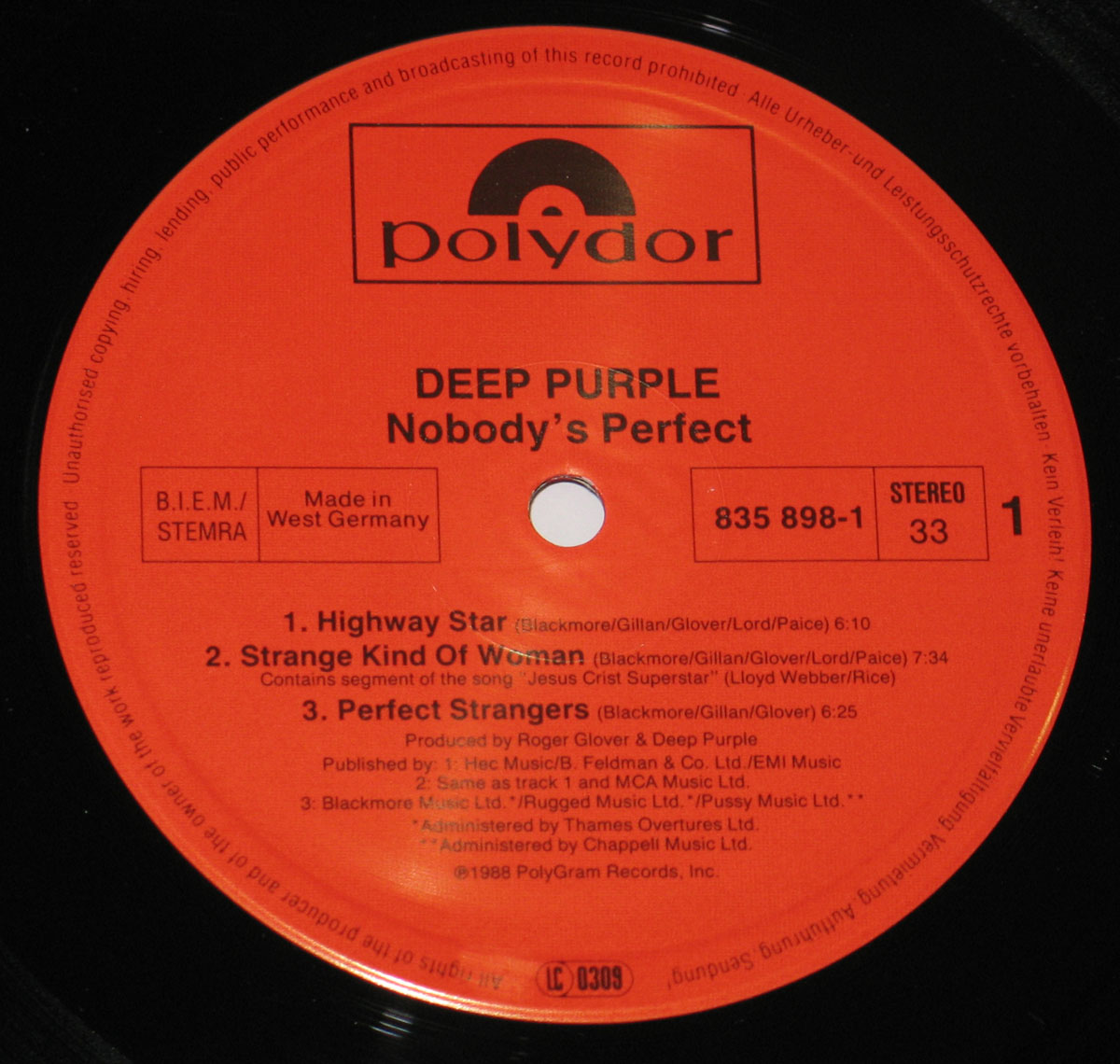 High Resolution # Photo DEEP PURPLE Nobodys Perfect Germany 